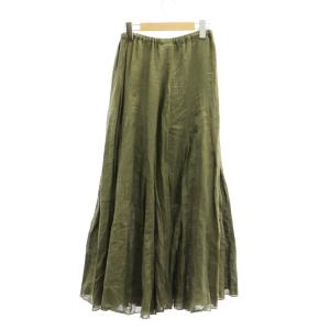 Ron Herman CP SHADES リネン ギャザースカート イージー マキシ ロング XS カーキ