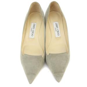 JIMMY CHOO スエード パンプス ピンヒール ポインテッドトゥ 36.5 23.5cm グレー