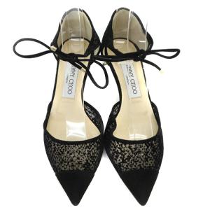 JIMMY CHOO リボン パンプス ピンヒール ポインテッドトゥ 36.5 ブラック