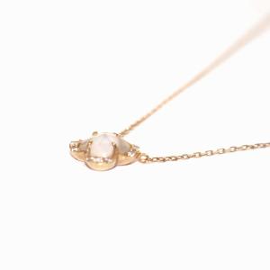 VENDOME AOYAMA クォーツ ネックレス ペンダント K18PG シェル ダイヤモンド ピンクゴールド