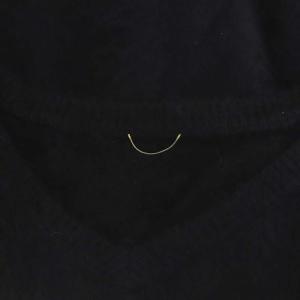 Deuxieme Classe シャギーニット Vネックプルオーバーニット セーター 長袖 ウール サイドスリット 黒 ブラック