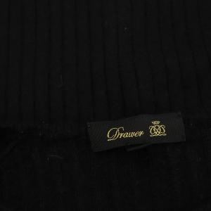 Drawer 18G カシミヤシルク リブニット セーター 長袖 2 黒 ブラック