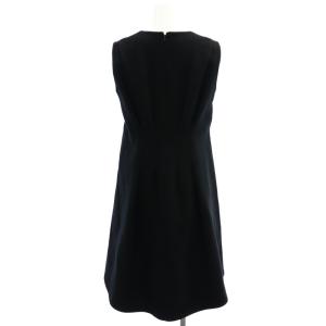 YOKO CHAN YOKOCHAN Vネック バックデザインワンピース 膝丈 ノースリーブ 40 黒 ブラック /HK OS