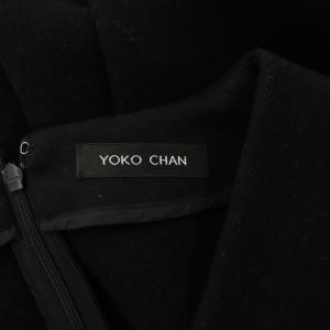 YOKO CHAN YOKOCHAN Vネック バックデザインワンピース 膝丈 ノースリーブ 40 黒 ブラック /HK OS