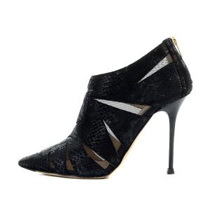 JIMMY CHOO ブーティ ポインテッドトゥ ハイヒール 39.5 26.5cm 黒 ブラック