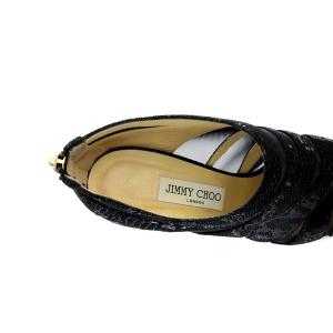 JIMMY CHOO ブーティ ポインテッドトゥ ハイヒール 39.5 26.5cm 黒 ブラック