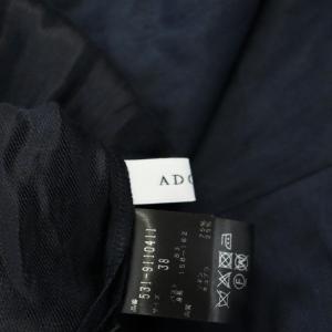 ADORE ハイブリッドツイル リネン ブラウス 七分袖 38 紺 ネイビー /HK OS