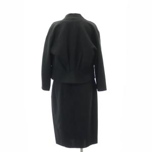 AGNONA ワンピーススーツ セットアップ ジャケット ロングノースリーブ タイト 42 黒 ブラック