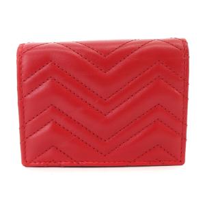 GUCCI GGマーモント 二つ折り コンパクトウォレット レッド 466492