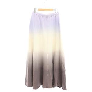 Grace Class 22SS ダンゾメミニ裏毛スカート ロング マキシ丈 フレア グラデーション 36 紫 グレー アイボリー