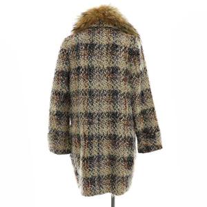 Diagram GRACE CONTINENTAL ツイードコート ロング ウール混 36 S 黒 ブラック 茶 ブラウン