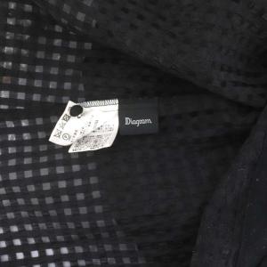 Diagram GRACE CONTINENTAL 23SS コード刺繍ブラウス 七分袖 チェック シアー 36 黒 ブラック