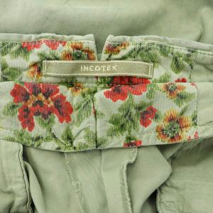 INCOTEX SKIN FIT コットン スラックスパンツ チノパン ストレッチ カーキ