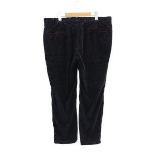 ISAIA コットンコーデュロイパンツ テーパード ストレッチ イタリア製 黒 赤 レッド ブラック