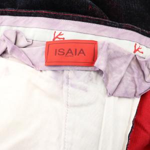ISAIA コットンコーデュロイパンツ テーパード ストレッチ イタリア製 黒 赤 レッド ブラック