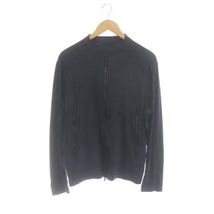 ウルトラスウェードシングルライダースジャケット 薄手 ジップアップ 04 紺 ネイビー MTA18A4514