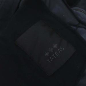 TATRAS ウルトラスウェードシングルライダースジャケット 薄手 ジップアップ 04 紺 ネイビー MTA18A4514