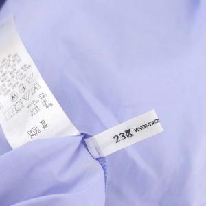 23区 24SS シャルマンエンブロイダリー Tブラウス フレンチスリーブ 38 青 ブルー