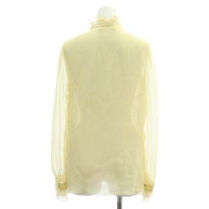 Chloe シルク フリル シアーブラウス 長袖 34 黄 イエロー
