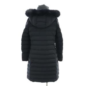 UNITED ARROWS ダウンコート ジップアップ アウター フード フォックファー 40 黒 ブラック