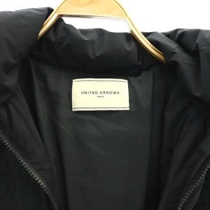 UNITED ARROWS ダウンコート ジップアップ アウター フード フォックファー 40 黒 ブラック