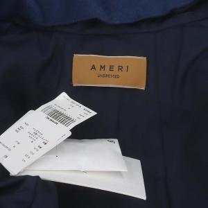 Ameri VINTAGE UND ELEGANT FUR COATコート チェスター ロング アウター フェイクファー ウール M 青 ブルー