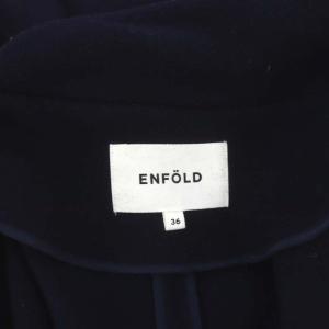 ENFOLD ファインリバーフロントショートコート アウター ウール 36 紺 ネイビー