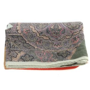 ETRO ペイズリー ストール 総柄 赤 レッド べージュ 茶色 ブラウン