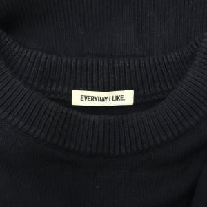 EVERYDAY I LIKE Basic ニット セーター 長袖 プルオーバー 紺 ネイビー