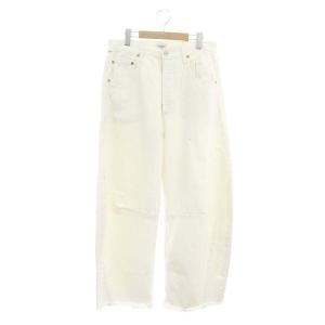 22AW HORSESHOE ホワイトジーンズ デニムパンツ ワイド カットオフ 28 白 ホワイト /DF