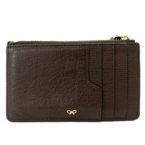ANYA HINDMARCH ZIP CARD CASE EYES コインケース ウォレット カードケース 小銭入れ レザー ダークブラウン