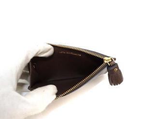 ANYA HINDMARCH ZIP CARD CASE EYES コインケース ウォレット カードケース 小銭入れ レザー ダークブラウン