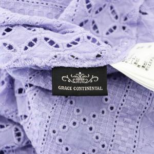 GRACE CONTINENTAL レースコンビトップ ブラウス プルオーバー 半袖 38 パープル 紫