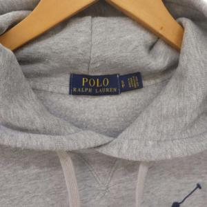 POLO RALPH LAUREN ビッグポニー刺繍フーディー 裏毛パーカー プルオーバー 長袖 S グレー