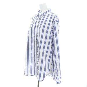 ESTNATION ストライプ シャツ カジュアル 長袖 オーバーサイズ F 白 ホワイト 青 ブルー