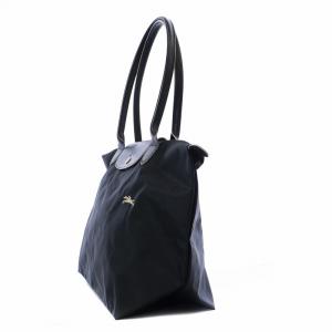 Longchamp LE PLIAGE CLUB ル プリアージュ クラブ トートバッグ コンパクト 折りたたみ可能 ロゴ刺繍 ナイロン 黒 ブラック