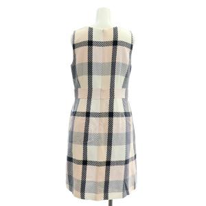 BLUE LABEL CRESTBRIDGE チェック ノースリーブワンピース ミニ ツイード 36 ピンク