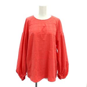 ADORE 23SS ジャガードチェックブラウス 長袖 チェック Uネック 38 M ピンク