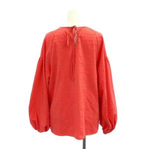 ADORE 23SS ジャガードチェックブラウス 長袖 チェック Uネック 38 M ピンク