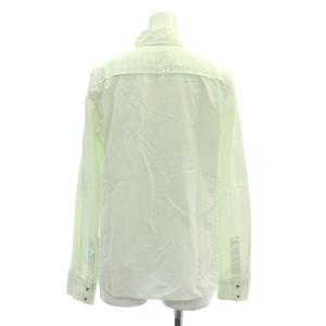 LOUIS VUITTON コットン長袖シャツ ブラウス 切替 ステッチ スナップボタン フランス製 38 ライトグリーン