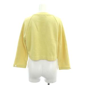 René 23SS パール カーディガン クロップド丈 長袖 36 黄色 イエロー /HS OS