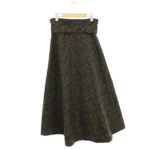 GRACE CONTINENTAL イレギュラーラップスカート フレア ラメ ロング 38 黒 黄色 ブラック イエロー