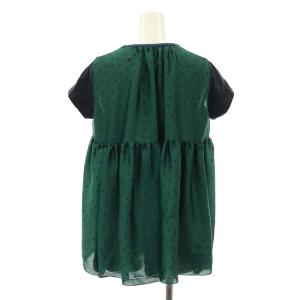 sacai バックドット切替クルーネックTシャツ カットソー 半袖 水玉 バックテール 2 紺 緑 黒