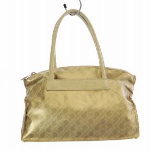 GHERARDINI SOFTY ソフティハンドバッグ ロゴ 総柄 ナイロン ゴールドカラー