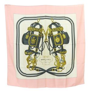 BRIDES de GALA 式典用馬勒 スカーフ 総柄 ピンク カレ 90