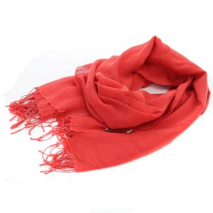 コットンフリンジストール 赤 レッド