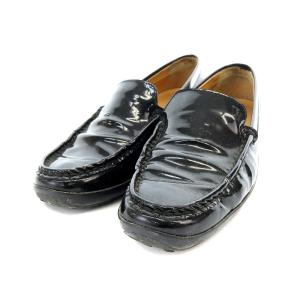 ドライビングシューズ ローファー パテントレザー 36.5 23.5cm 黒 ブラック /AK1