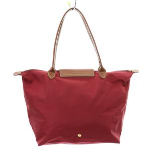 Longchamp SHOPPING ルプリアージュ トートバッグ ナイロン レザー 折りたたみ可能 ロゴ 型押し ボルドー