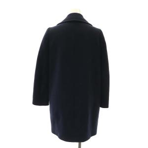 STELLA McCARTNEY ウール メルトン チェスターコート アウター ダブル ロング 36 紺 ネイビー