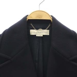 STELLA McCARTNEY ウール メルトン チェスターコート アウター ダブル ロング 36 紺 ネイビー